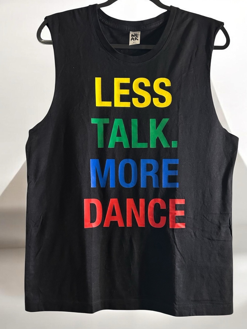 Zumba Fitness®️ Black Tee with graphic, less talk, more dance, Size M/L